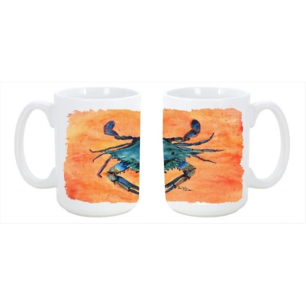 Carolines Treasures Crab Dishwasher Safe Microwavable Ceramic Coffee Mug 15 oz. - 8097CM15