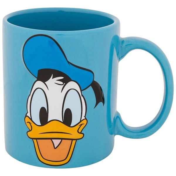 Mickey Mouse 11 oz Donald Duck Signature Relief Ceramic Mug, Blue - 862788