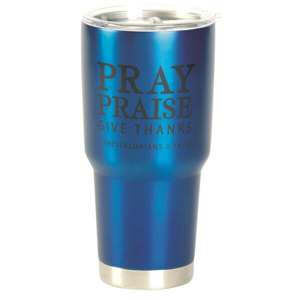 Dicksons Tumbler Pray Praise Give Blue 30oz - SSTUM30BL-10