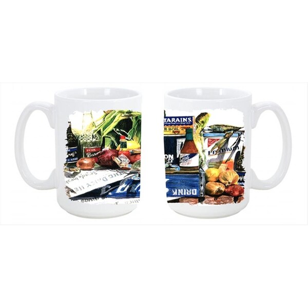 Carolines Treasures Crab in the Middle Dishwasher Safe Microwavable Ceramic Coffee Mug - 1008CM15