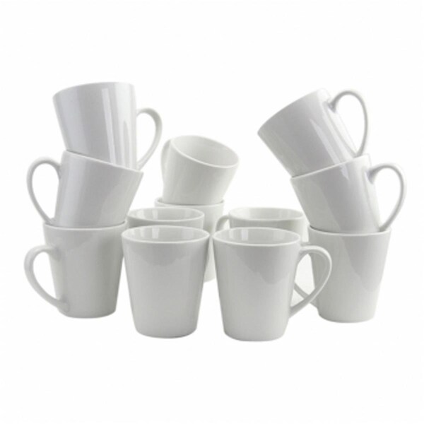 Gibson Home 12 oz Noble Court Mug Set, White, 12PK - 108048.01