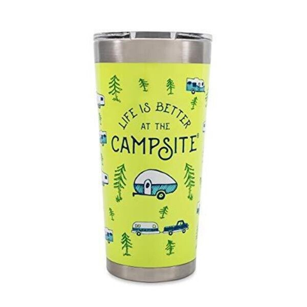 Camco 20 oz Libatc Sketch Pattern Wrapped Tumbler, Green - CMC53321