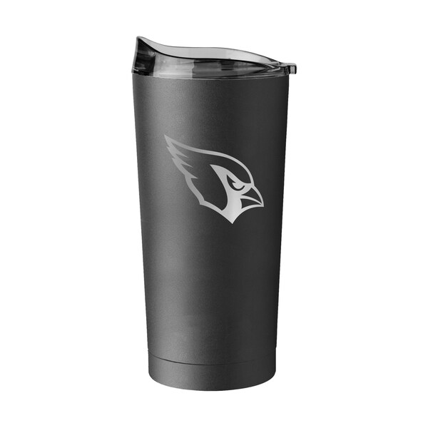 Logo Brands Arizona Cardinals 20oz Etch Black Powder Coat Tumbler - 601-S20PT-BLK-9