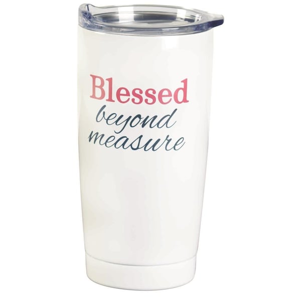 Dicksons Tumbler Blessed Beyond White 20 oz - SSTUMW-146