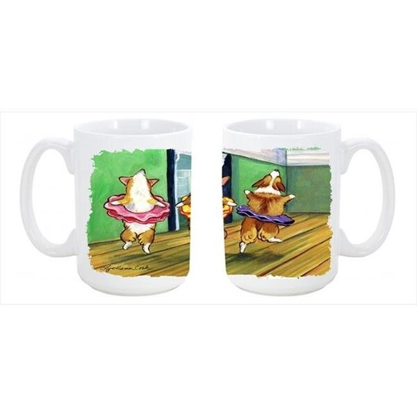 Carolines Treasures Carolines Treasures 7276CM15 Little Ballerina Corgi Dishwasher Safe Microwavable Ceramic Coffee Mug 15 oz. - 7276CM15