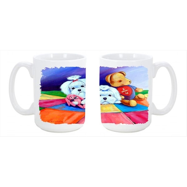 Carolines Treasures Maltese Dishwasher Safe Microwavable Ceramic Coffee Mug 15 oz. - 7515CM15