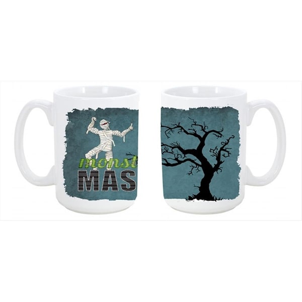 Carolines Treasures Monster Mash with Mummy Halloween Dishwasher Safe Microwavable Ceramic Coffee Mug 15 oz. - SB3019CM15