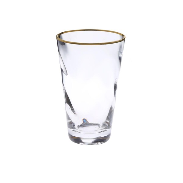 Classic Touch Decor Classic Touch  Pebble Glass Water Tumblers with Gold Rim, 6PK - HBG1051