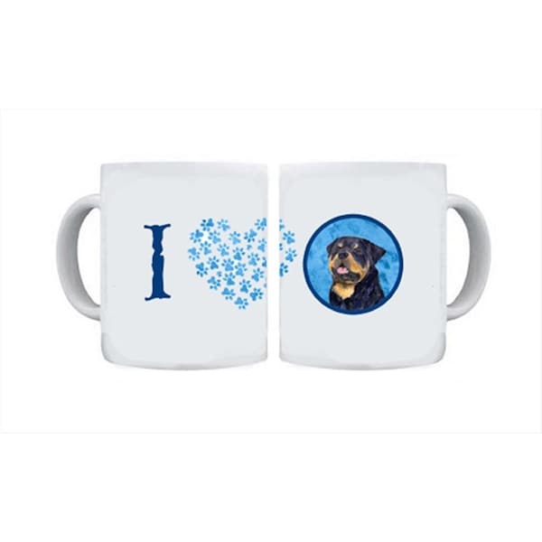 Carolines Treasures 15 oz. Rottweiler Dishwasher Safe Microwavable Ceramic Coffee Mug - SS4800-BU-CM15