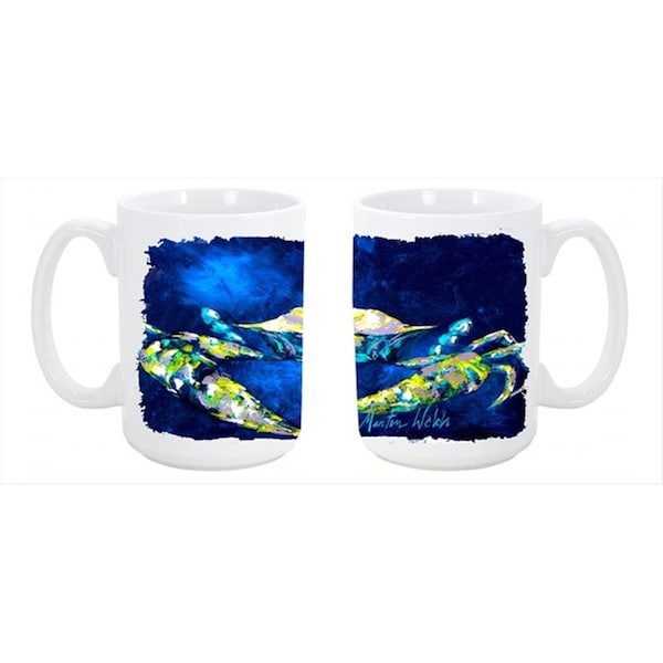 Carolines Treasures Crab Tealy Dishwasher Safe Microwavable Ceramic Coffee Mug 15 oz. - MW1101CM15
