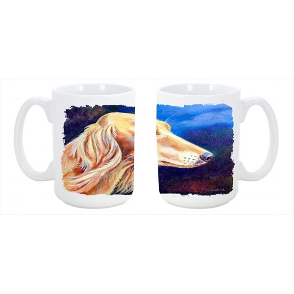 Carolines Treasures Saluki Dishwasher Safe Microwavable Ceramic Coffee Mug 15 oz. - 7124CM15