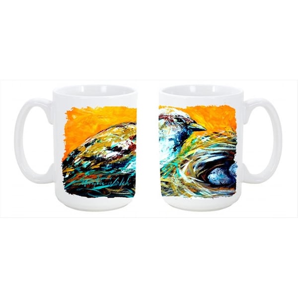 Carolines Treasures Look at the Birdie Dishwasher Safe Microwavable Ceramic Coffee Mug 15 oz. - MW1158CM15
