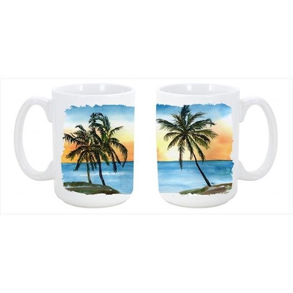 Carolines Treasures Carolines Treasures 8551CM15 Palm Tree Dishwasher Safe Microwavable Ceramic Coffee Mug 15 oz. - 8551CM15