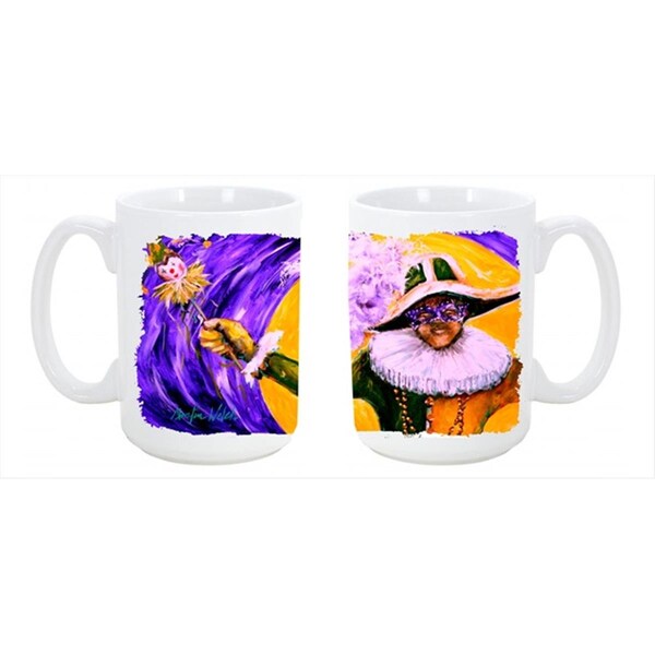 Carolines Treasures Mardi Gras Hey Mister Dishwasher Safe Microwavable Ceramic Coffee Mug 15 oz. - MW1109CM15