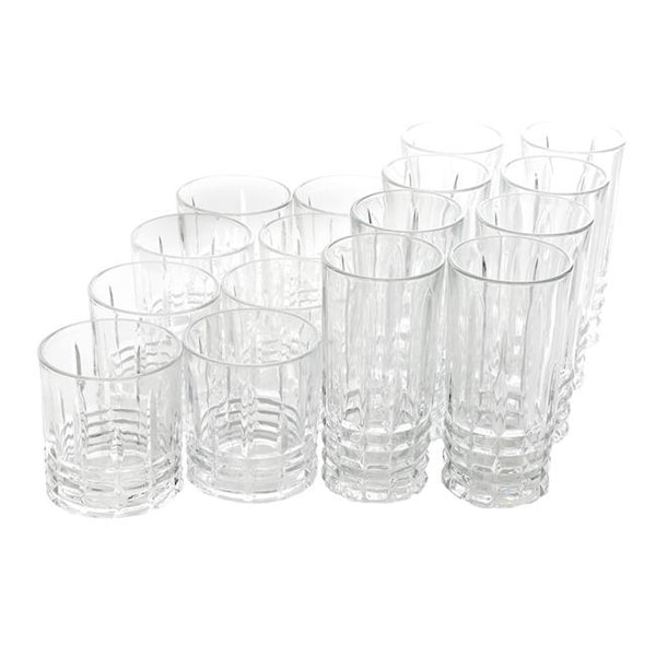 Gibson Home Gibson Home 116962.16 Jewelite Tumbler & Double Old Fashioned Glass Set - 16 Piece - 116962.16