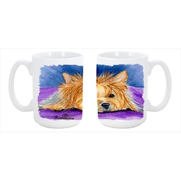 Carolines Treasures Carolines Treasures SS8749CM15 Yorkie Dishwasher Safe Microwavable Ceramic Coffee Mug 15 oz. - SS8749CM15