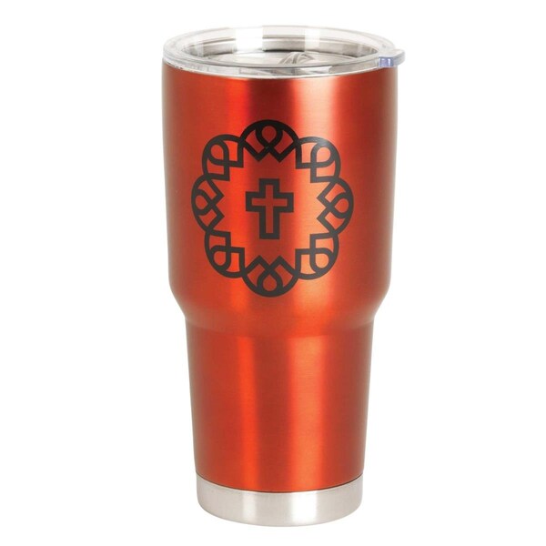 Dicksons 30 oz Unisex Cross Design On One Side Tumbler, Red - One Size - SSTUM30R-15