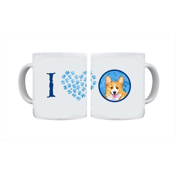 Carolines Treasures 15 oz. Corgi Dishwasher Safe Microwavable Ceramic Coffee Mug - SS4762-BU-CM15