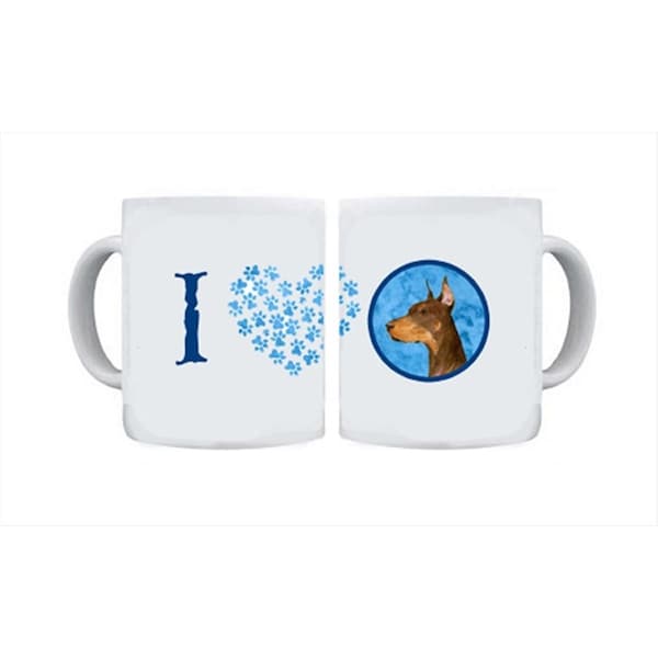 Carolines Treasures 15 oz. Doberman Dishwasher Safe Microwavable Ceramic Coffee Mug - SS4744-BU-CM15