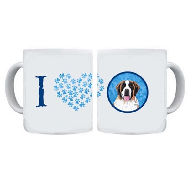 Carolines Treasures Carolines Treasures SC9129BU-CM15 Saint Bernard Microwavable Ceramic Coffee Mug; 15 oz. - SC9129BU-CM15