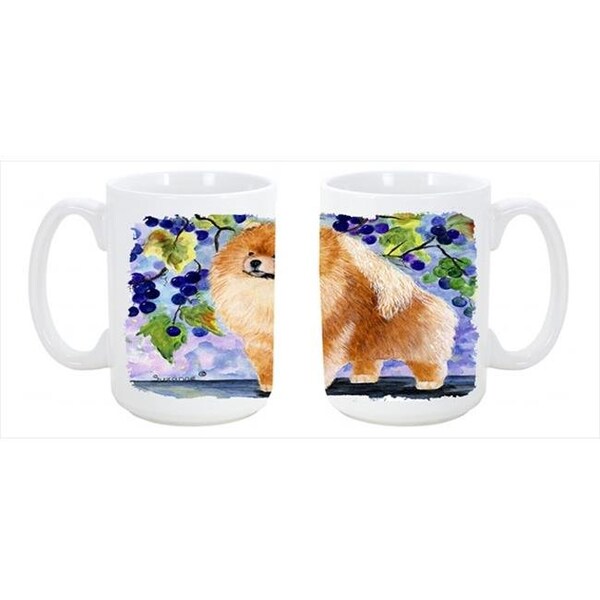 Carolines Treasures Carolines Treasures SS8251CM15 Pomeranian Dishwasher Safe Microwavable Ceramic Coffee Mug 15 oz. - SS8251CM15