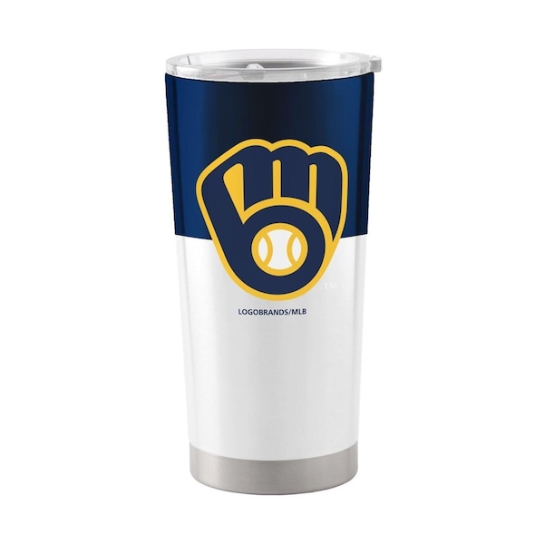 Moment-In-Time 20 oz Milwaukee Brewers Colorblock Stainless Steel Tumbler - MO3596792