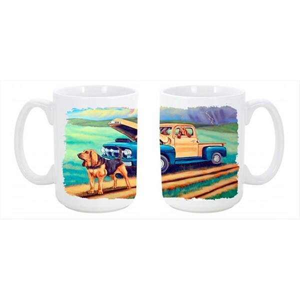 Carolines Treasures Bloodhound Dishwasher Safe Microwavable Ceramic Coffee Mug 15 oz. - 7513CM15