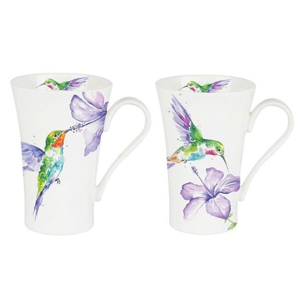 Roy Kirkham Latte Mugs 600ml, Humming Birds, 2PK - ER24121P2