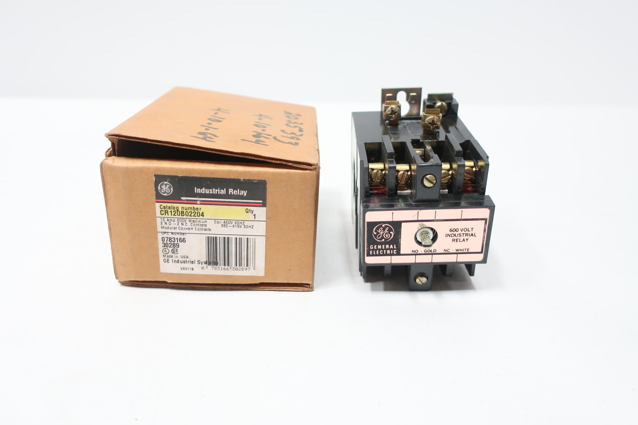 GENERAL ELECTRIC GE CR120B02204 460V-AC CONTROL RELAY - MRO INDUSTRIAL