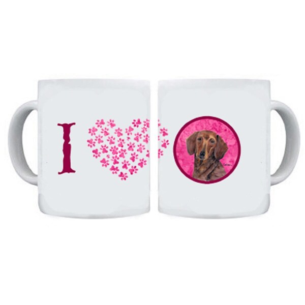 Carolines Treasures 15 oz. Dachshund Dishwasher Safe Microwavable Ceramic Coffee Mug - SC9137PK-CM15
