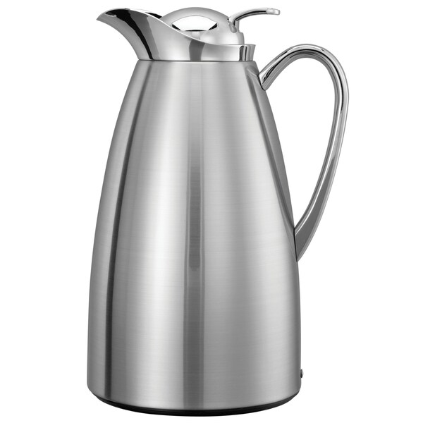 Service Ideas Classy Carafe, Vacuum Insulated Carafe, Stainless Vacuum, 1 Liter, Brushed - CJZS1BS
