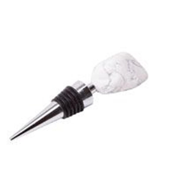 Zees Creations Stainless Steel Gemstoppers, White Howlite Tumbled - GS2005