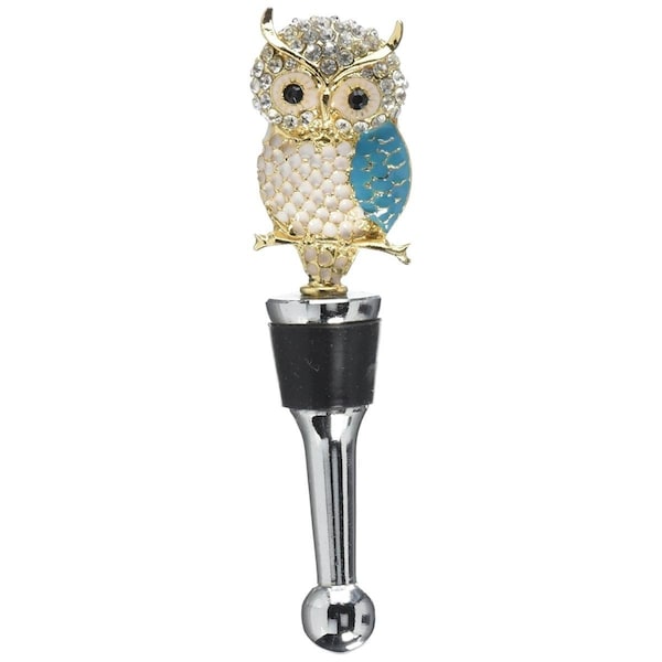 Ls Arts Bottle Stopper - Owl with Stones - BS-478