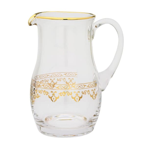 Classic Touch Decor Classic Touch Water Pitcher with Rich 14k Gold Atywork - CAJ673