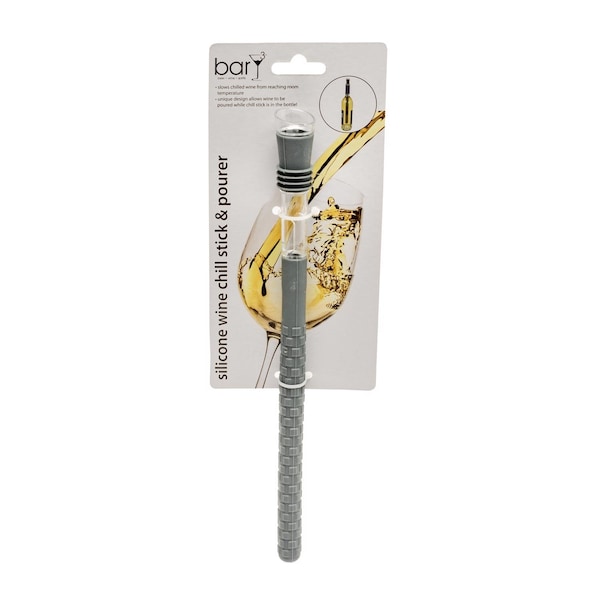 Bary3 BarY3 Black/Clear Silicone Wine Chill Stick and Pourer - BAR-0663