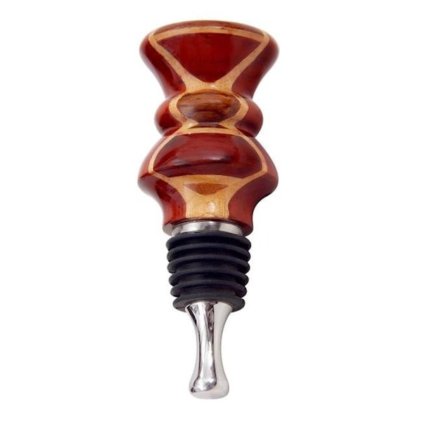 Vinostrumenti VinoStrumenti VSWSM1 Multiwood Flat Top Stainless Steel Wine Bottle Stopper - VSWSM1