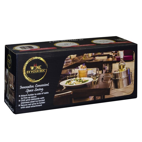C-Line Products Wine By Your Side 3Piece Wine Holder Set - 20014