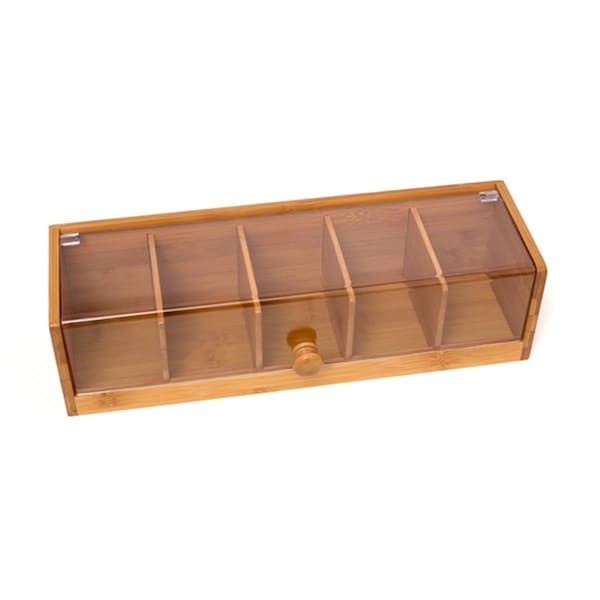 Jams 2 Lipper International Bamboo Tea Box with Acrylic Cover - 8187