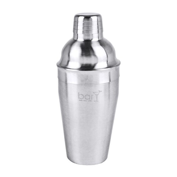 Bary3 BarY3 18 oz Silver Stainless Steel Cocktail Shaker with Strainer - BAR-0761