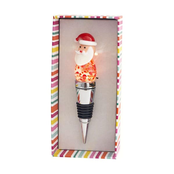 Ls Arts Light-Up Glass Stoppers - Santa - XM-1040