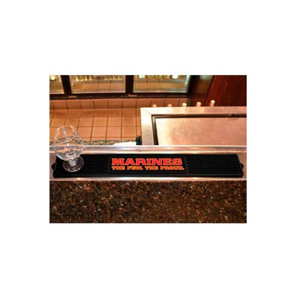 Fanmats FanMats Drink Mat, Military - U.S. Marines, 3-1/4 x 24 x 1 - 15716