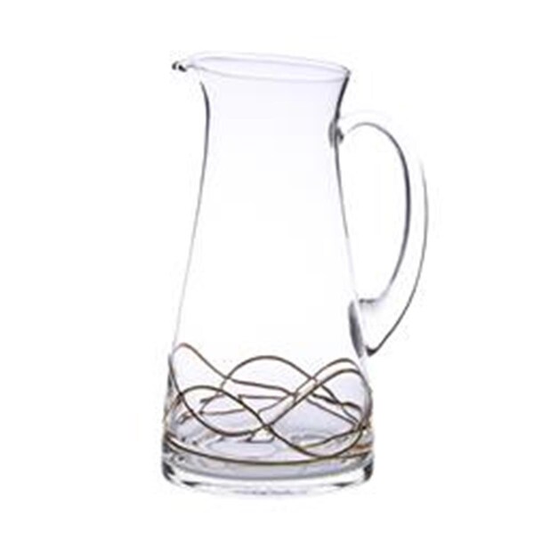 Classic Touch Decor Classic Touch Swan Shaped Pitcher with 14K Gold Swirl Design - 6 x 12 in. - CSPG395