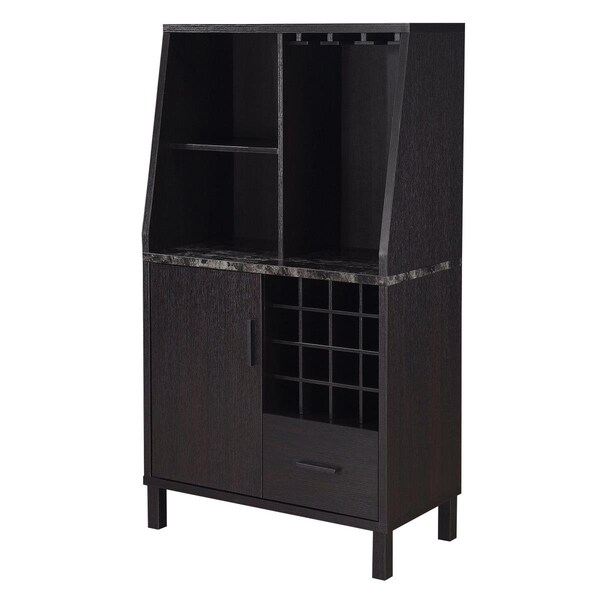 Convenience Concepts Newport Wine Storage Bar - 31.25 x 15.5 x 54.25 in. - 121405ES