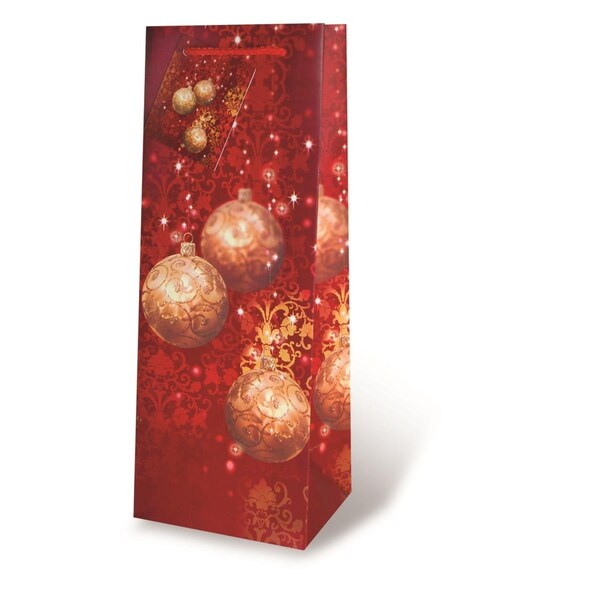 Wrap-Art Festive Holidays Printed paper Bag with Plastic Rope Handle Red - 17289