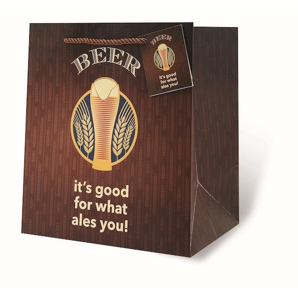 Wrap-Art Beer-Its Good for What Ales You Bag with Rope Handle - 17959