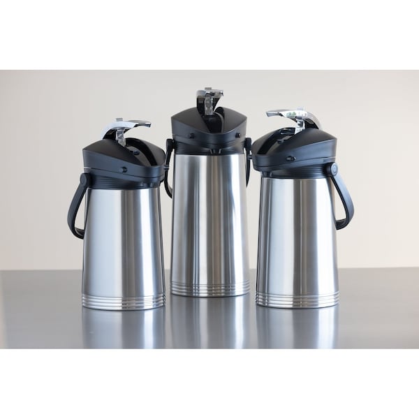 Service Ideas Ergoserv Airpot, Stainless Vacuum Insulation, 2.2 Liter, Brushed - 10-00180-008