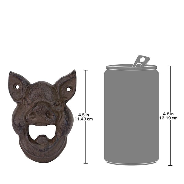 Design Toscano Divine Swine Pig Cast Iron Wall Mount Bottle Opener - QH14394