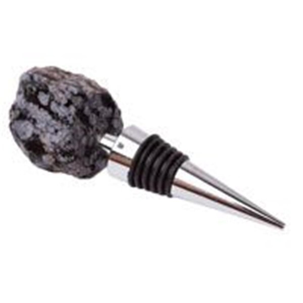 Zees Creations Stainless Steel Gemstoppers, Snowflake Obsidian - GS1002