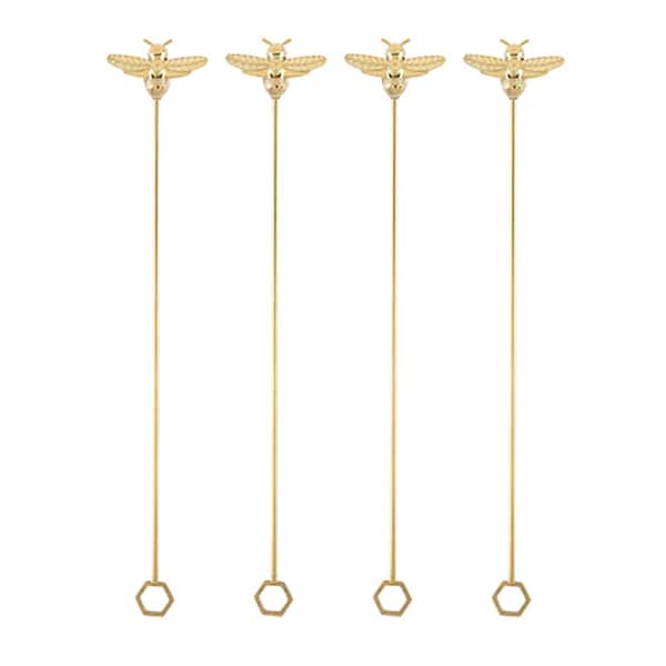 1 Garden Party Brass Bee Stir Sticks, 4PK - 5585
