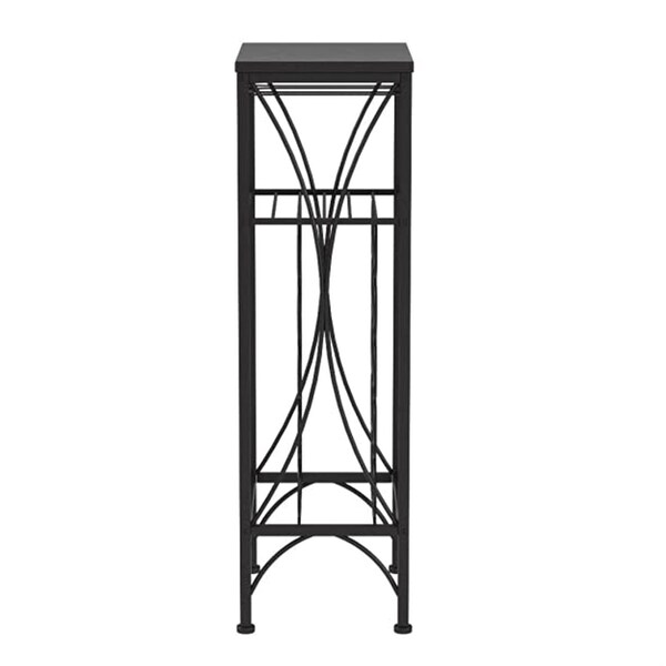 Homeroots HomeRoots 333167 40.5 in. Black Metal Wine Bottle & Glass Rack Home Bar - 333167